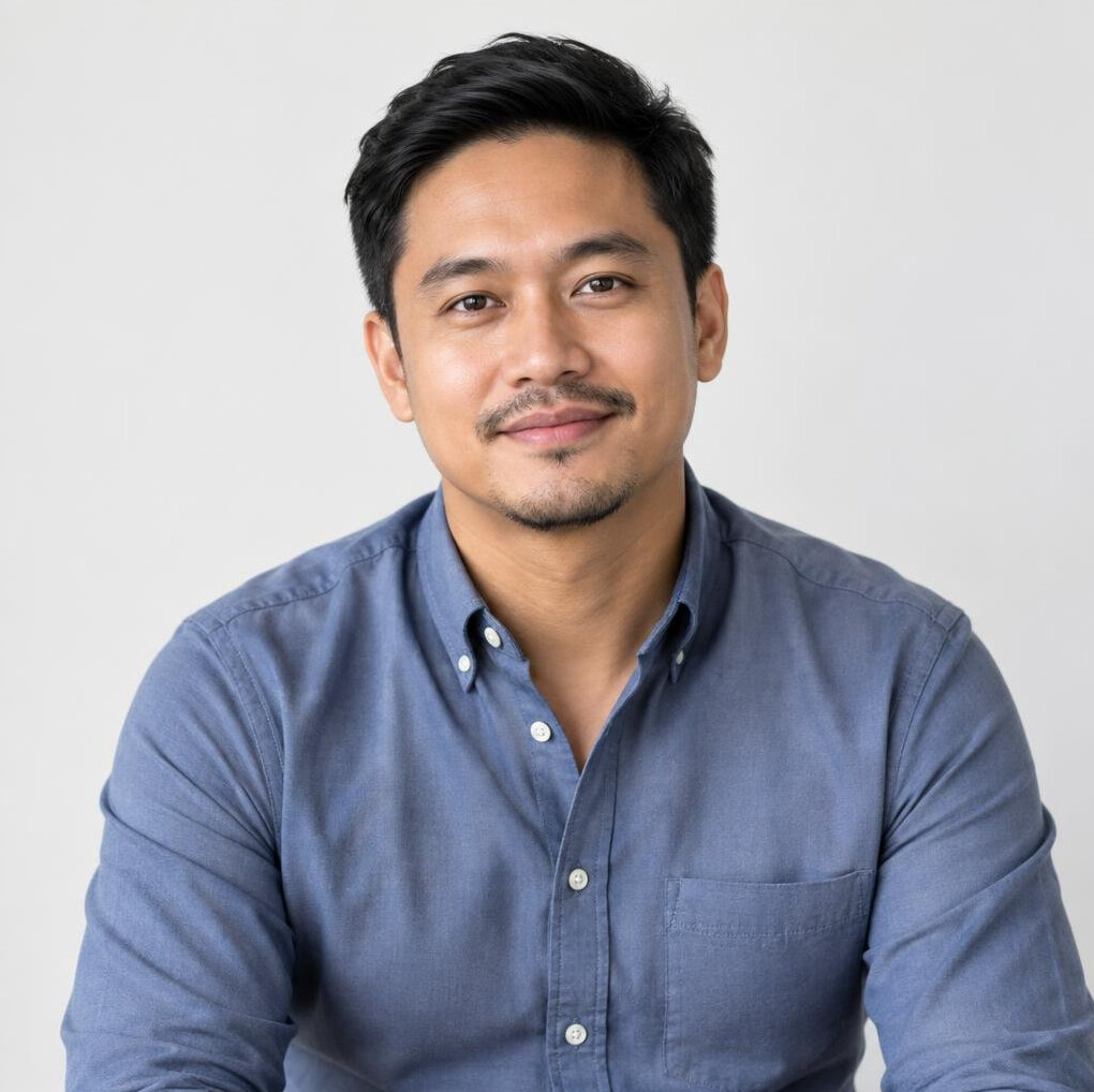 Studio portrait of a Malay Singaporean man instructor