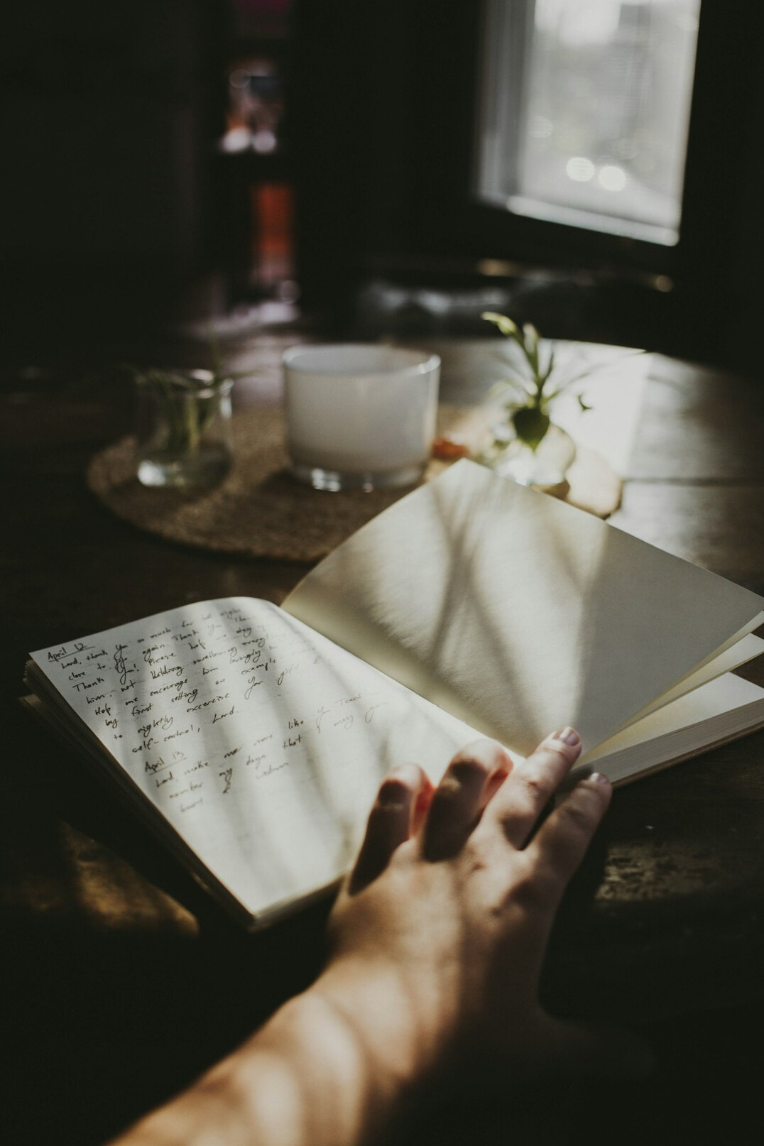 person journaling habits