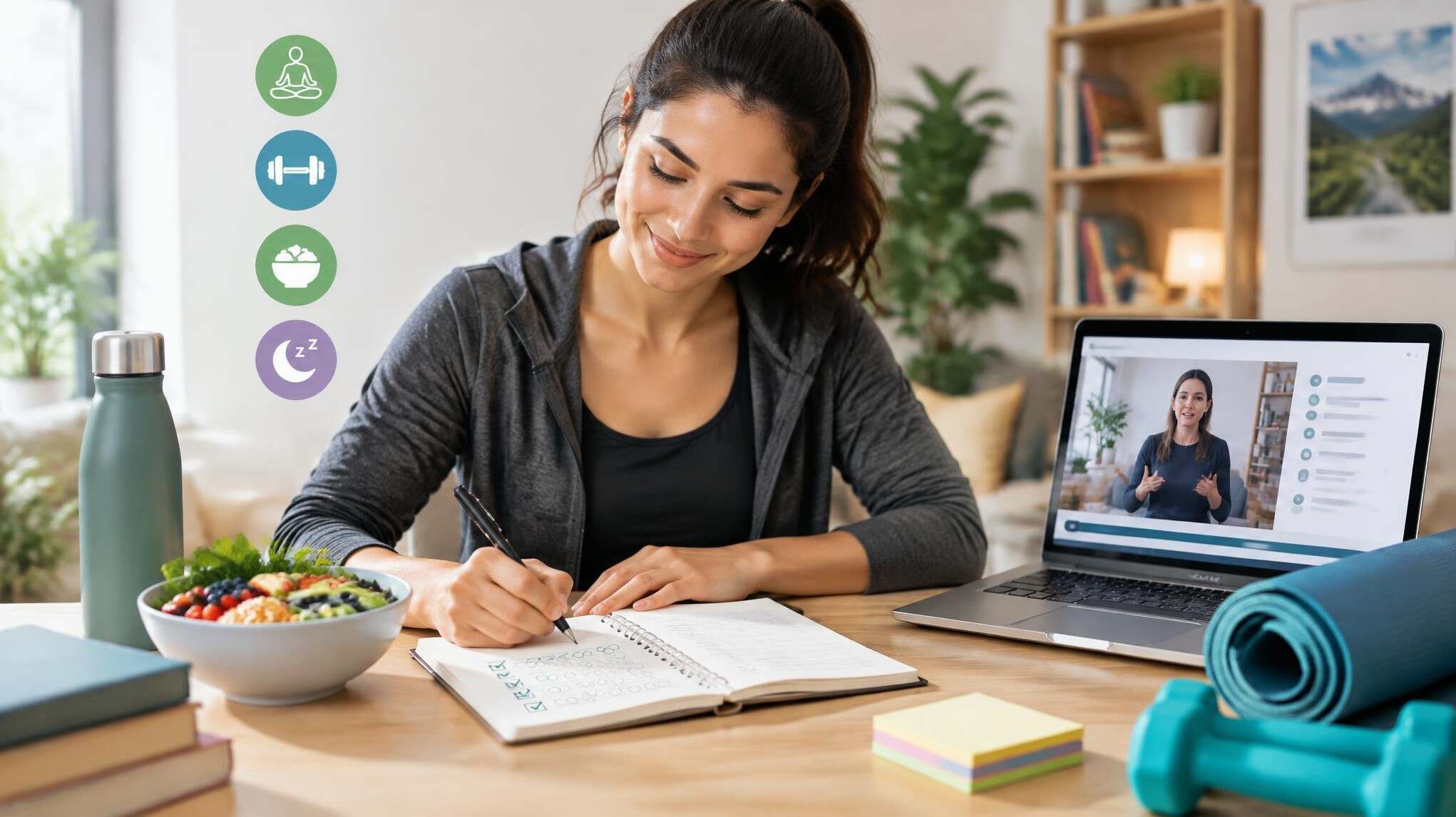 person building new habits